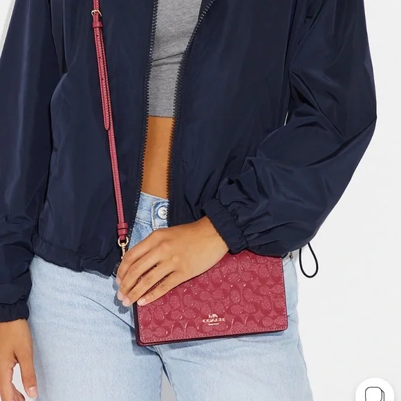 NWT Coach Boxed Anna Foldover Clutch Crossbody In Signature Leather - Picture 2 of 4